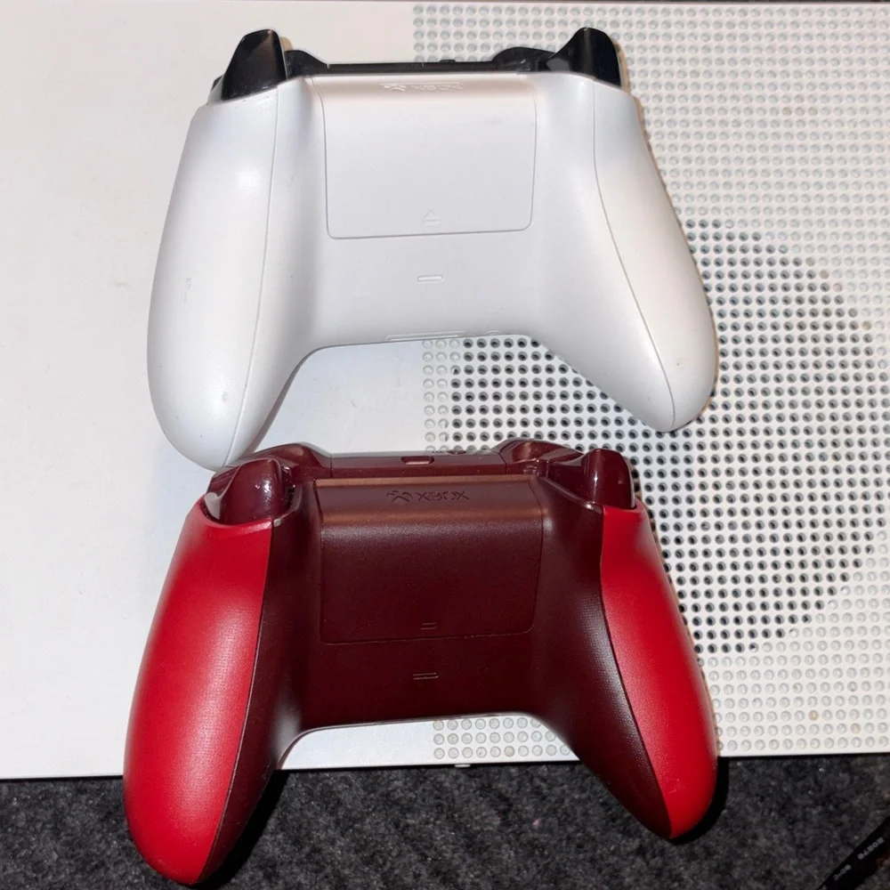 White Xbox Console w/ Controller and Games.